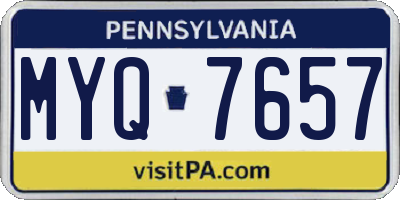 PA license plate MYQ7657