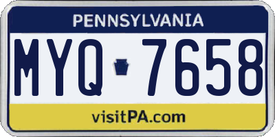 PA license plate MYQ7658