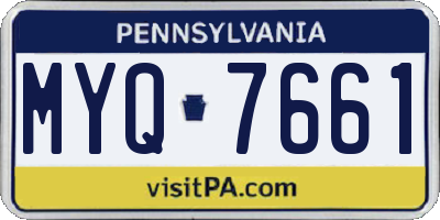PA license plate MYQ7661