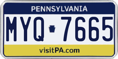 PA license plate MYQ7665