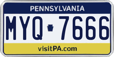 PA license plate MYQ7666
