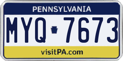 PA license plate MYQ7673