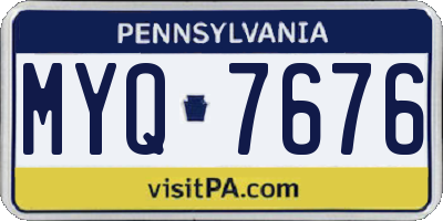 PA license plate MYQ7676