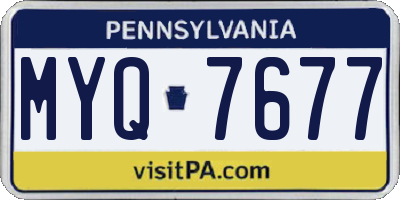 PA license plate MYQ7677