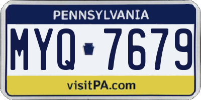 PA license plate MYQ7679