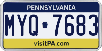 PA license plate MYQ7683