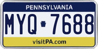 PA license plate MYQ7688
