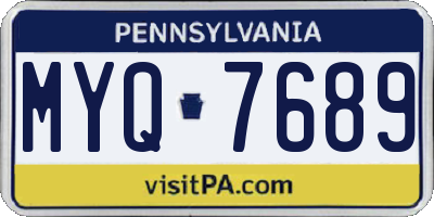 PA license plate MYQ7689