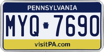 PA license plate MYQ7690