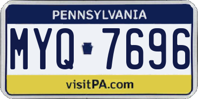 PA license plate MYQ7696