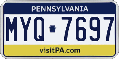 PA license plate MYQ7697