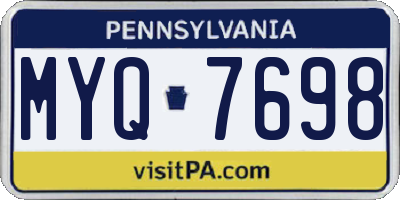 PA license plate MYQ7698