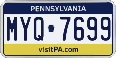 PA license plate MYQ7699