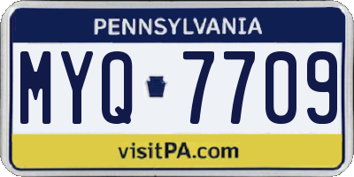 PA license plate MYQ7709
