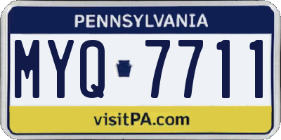 PA license plate MYQ7711