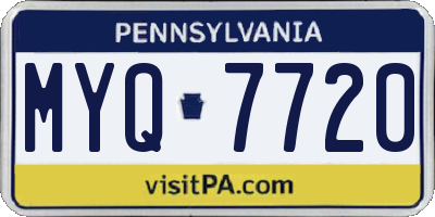 PA license plate MYQ7720