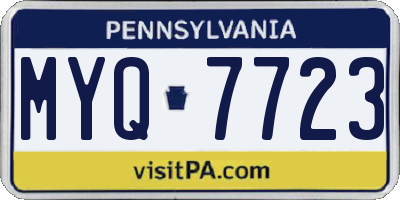 PA license plate MYQ7723