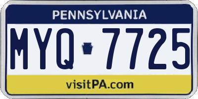 PA license plate MYQ7725