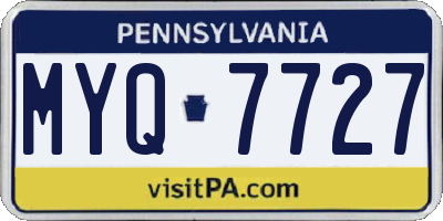 PA license plate MYQ7727