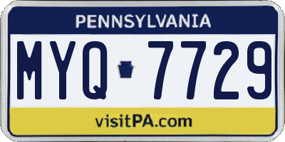 PA license plate MYQ7729