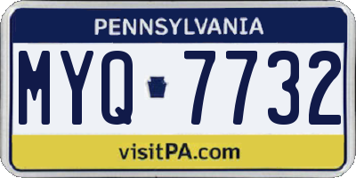 PA license plate MYQ7732