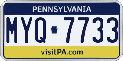 PA license plate MYQ7733
