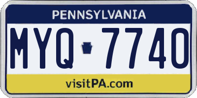 PA license plate MYQ7740