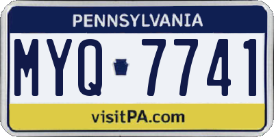 PA license plate MYQ7741