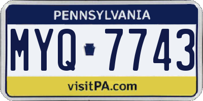 PA license plate MYQ7743