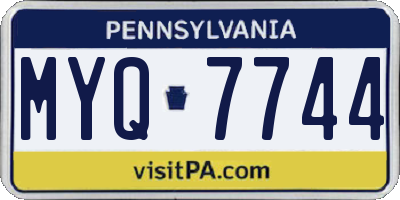 PA license plate MYQ7744