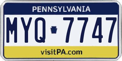 PA license plate MYQ7747