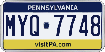 PA license plate MYQ7748