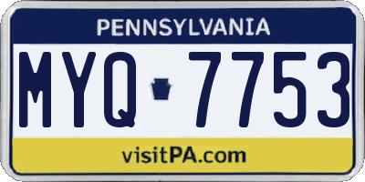 PA license plate MYQ7753