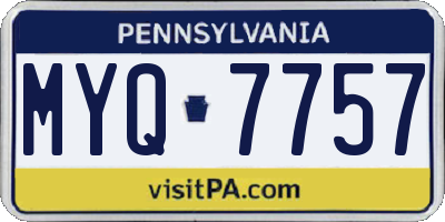 PA license plate MYQ7757