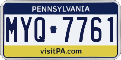 PA license plate MYQ7761