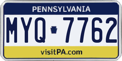 PA license plate MYQ7762