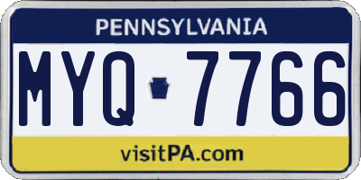 PA license plate MYQ7766