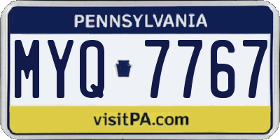 PA license plate MYQ7767