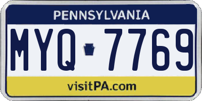 PA license plate MYQ7769