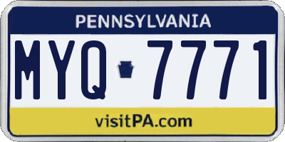 PA license plate MYQ7771
