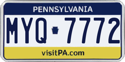 PA license plate MYQ7772