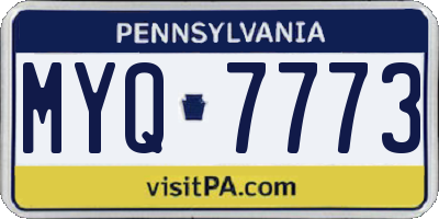 PA license plate MYQ7773