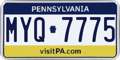 PA license plate MYQ7775