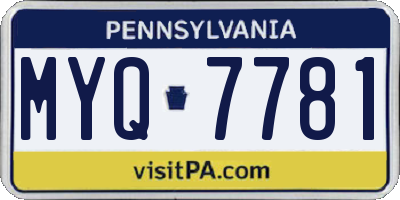PA license plate MYQ7781