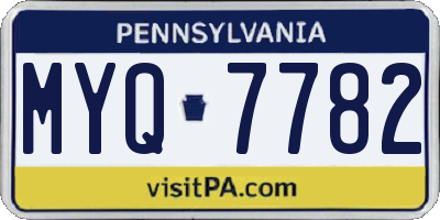 PA license plate MYQ7782