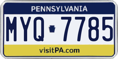 PA license plate MYQ7785