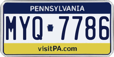 PA license plate MYQ7786