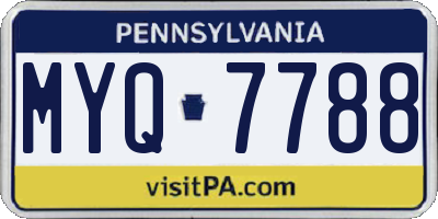 PA license plate MYQ7788