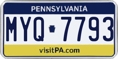 PA license plate MYQ7793