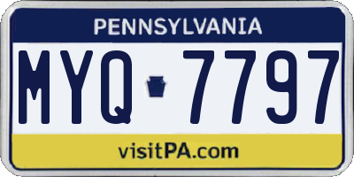 PA license plate MYQ7797